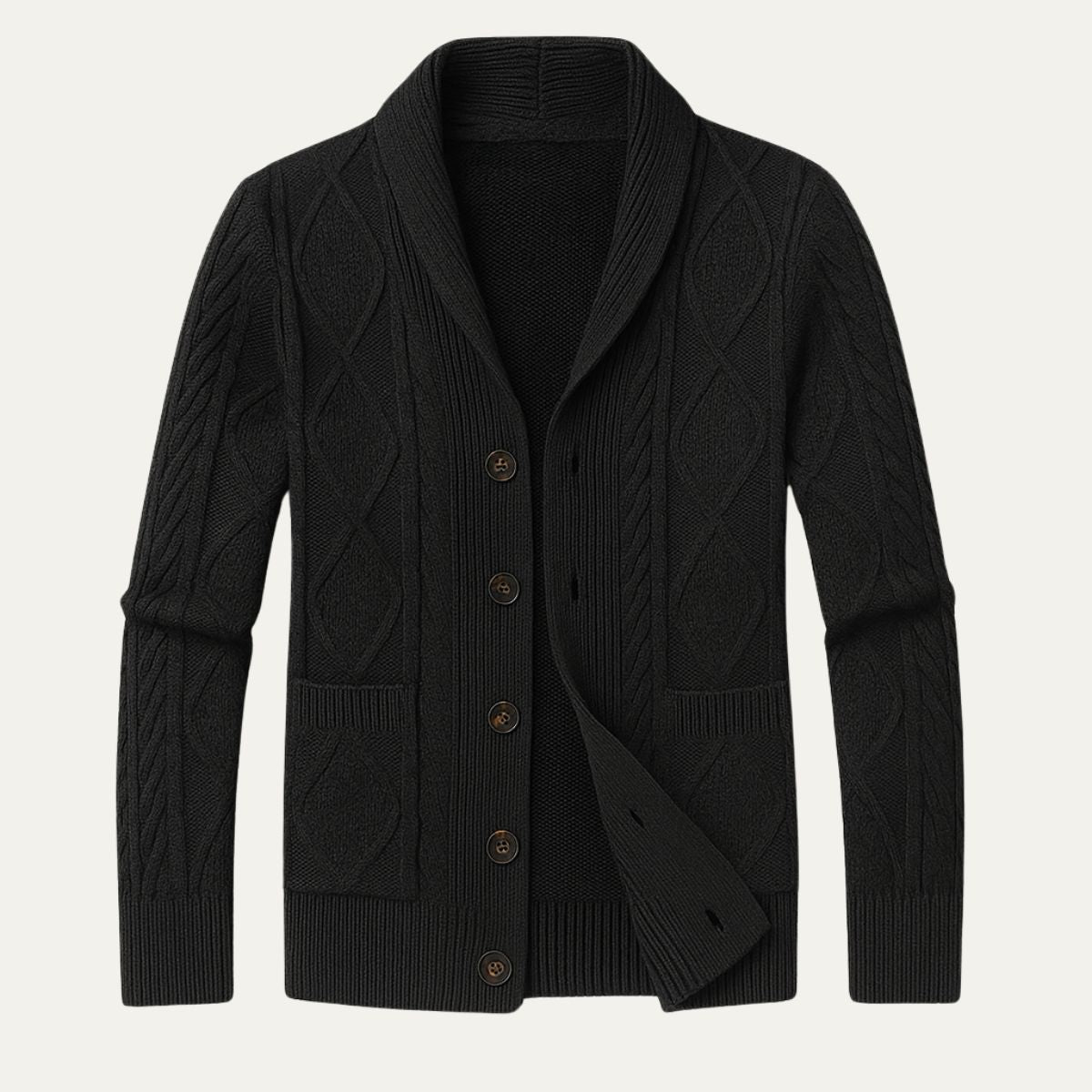 VogeLuxe | Men’s Cozy Cable Knit Cardigan 3