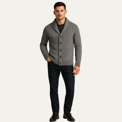 VogeLuxe | Men’s Cozy Cable Knit Cardigan 8