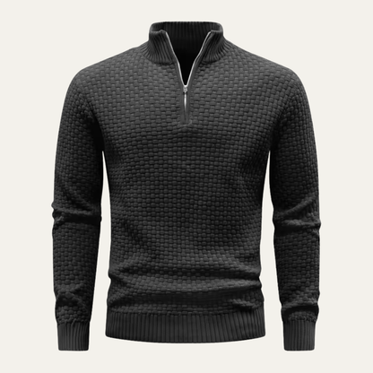 VogeLuxe | Men’s Cozy Textured Zip Sweater 5