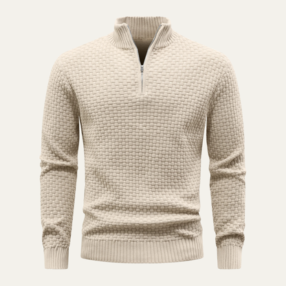 VogeLuxe | Men’s Cozy Textured Zip Sweater 6