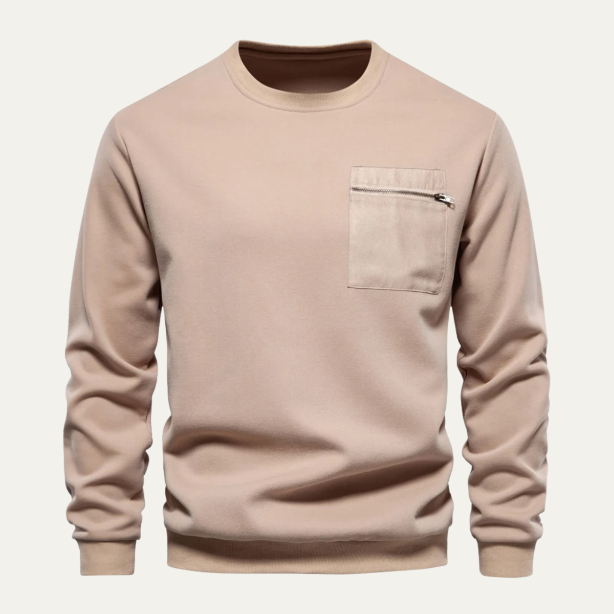 VogeLuxe | Men’s Crewneck Sweatshirt with Zipper Pocket 0