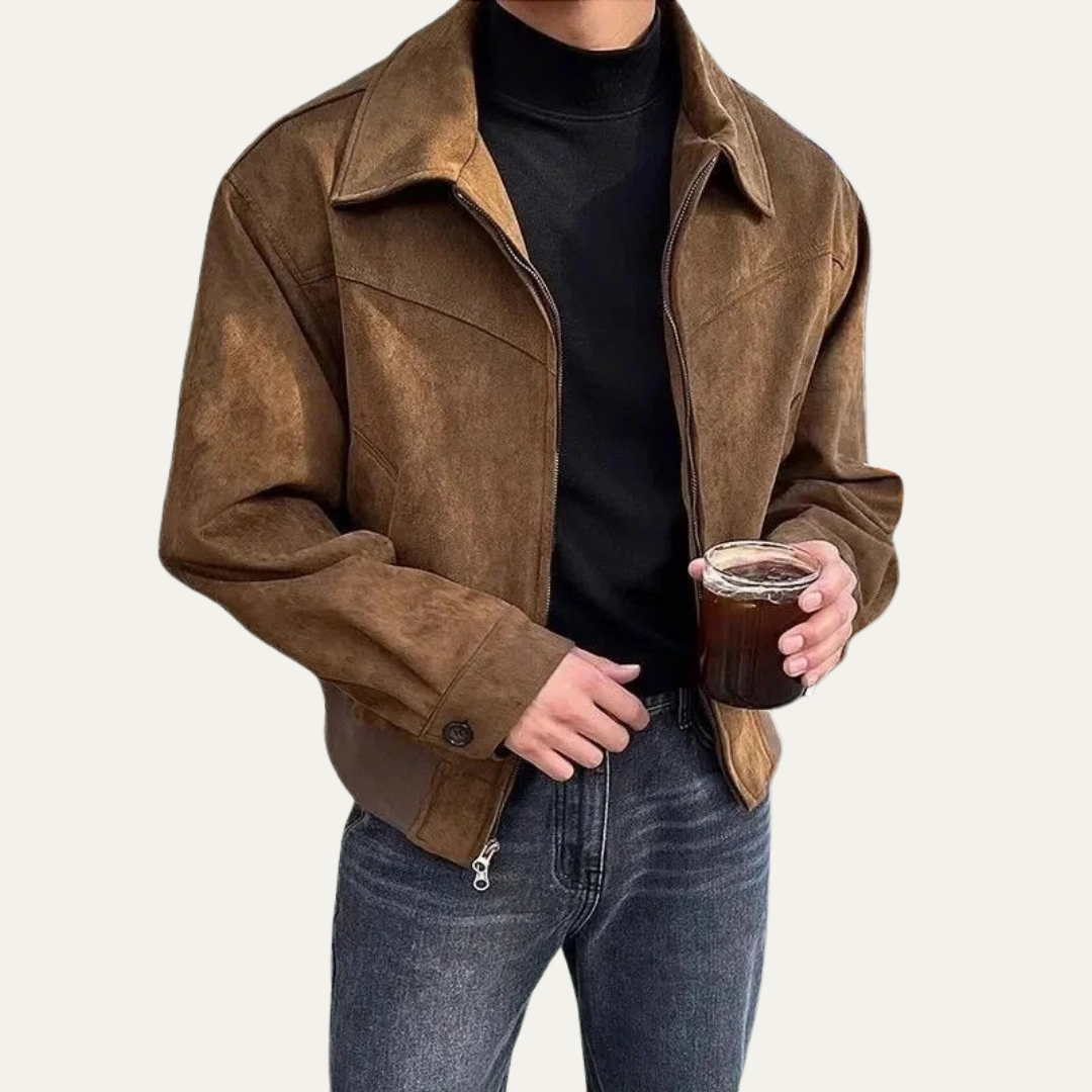 VogeLuxe | Men’s Cropped Full-Zip Trucker Jacket 2