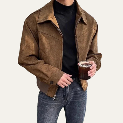 VogeLuxe | Men’s Cropped Full-Zip Trucker Jacket 2