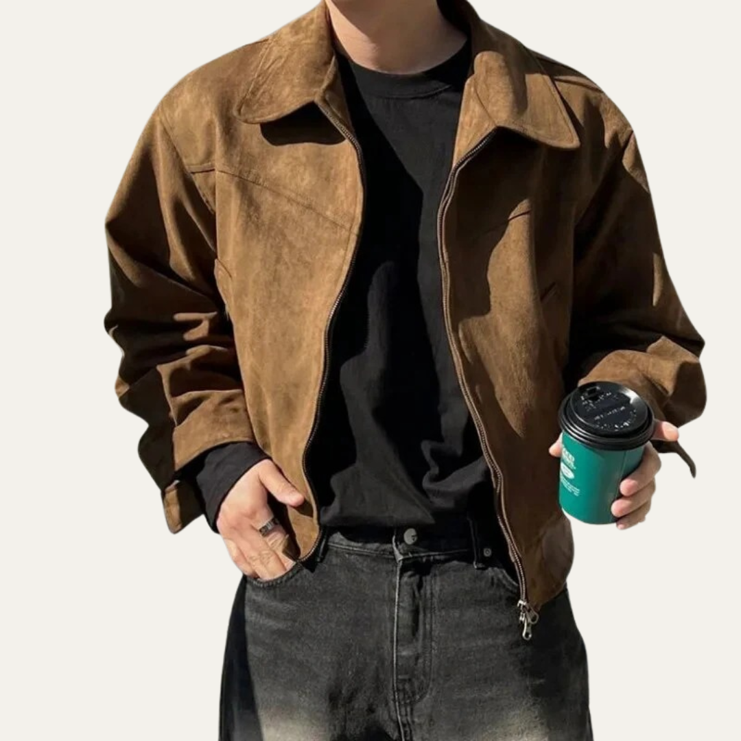 VogeLuxe | Men’s Cropped Full-Zip Trucker Jacket 5