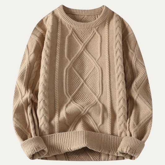VogeLuxe | Men’s Diamond Cable-Knit Sweater 0