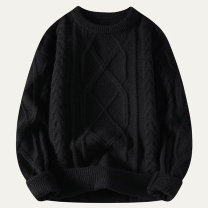 VogeLuxe | Men’s Diamond Cable-Knit Sweater 2
