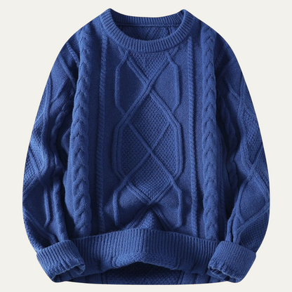 VogeLuxe | Men’s Diamond Cable-Knit Sweater 4