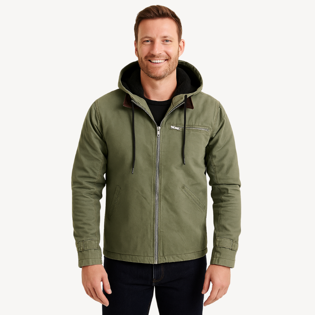 VogeLuxe | Men’s Distressed Canvas Workwear Jacket 4