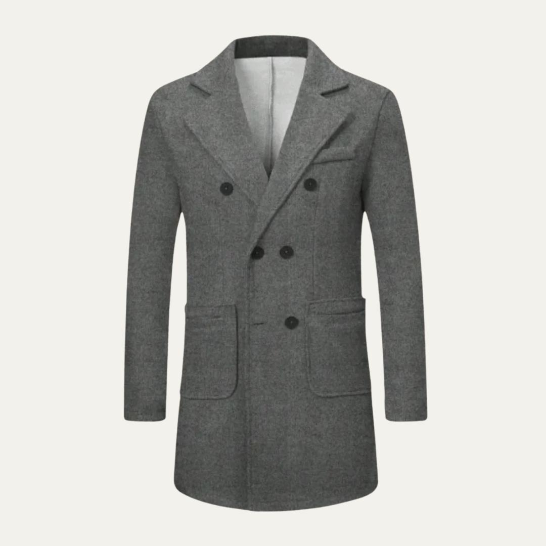 VogeLuxe | Men’s Double-Breasted Peacoat 1
