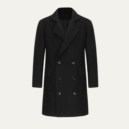 VogeLuxe | Men’s Double-Breasted Wool Long Coat 0