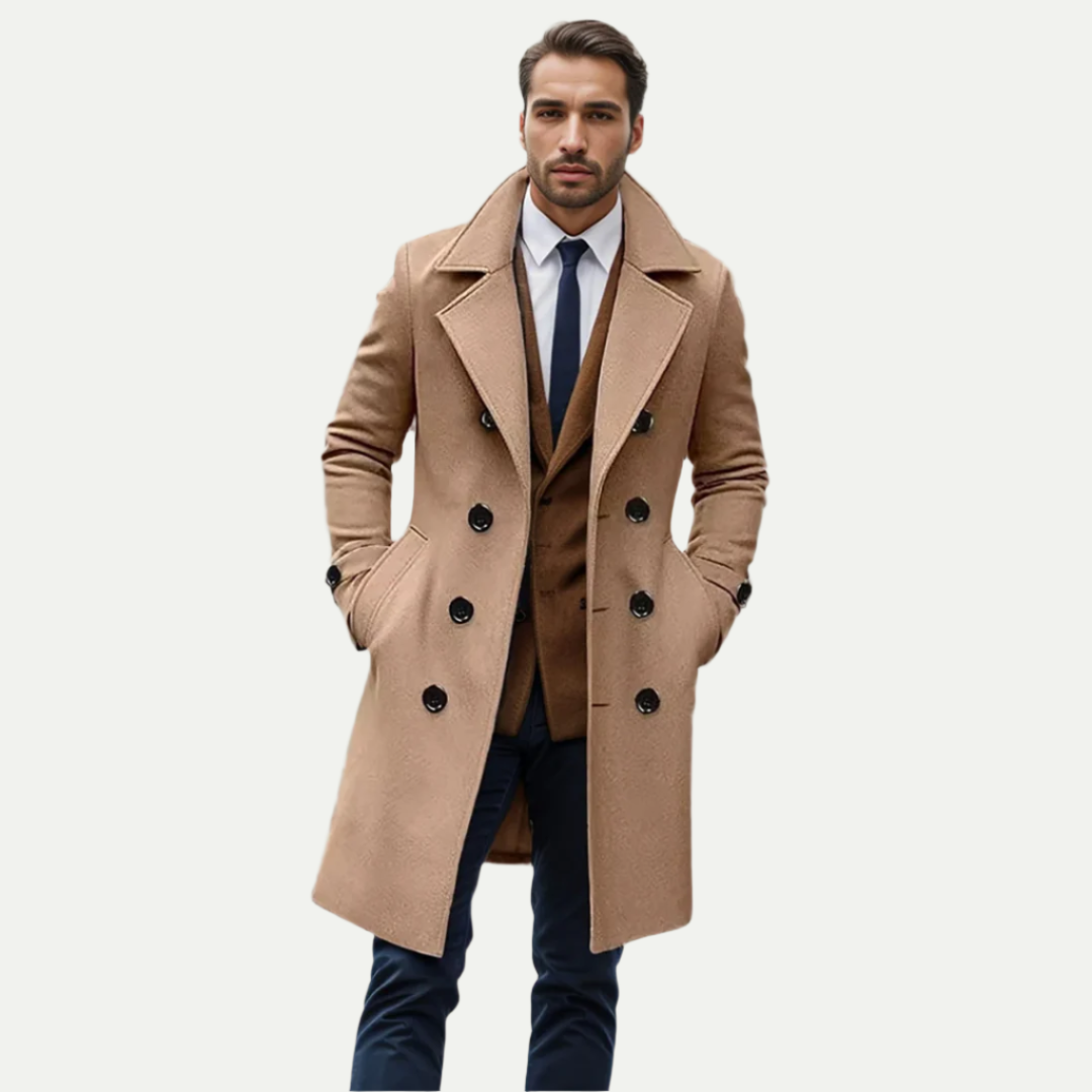 VogeLuxe | Men’s Double-Breasted Wool Overcoat 0
