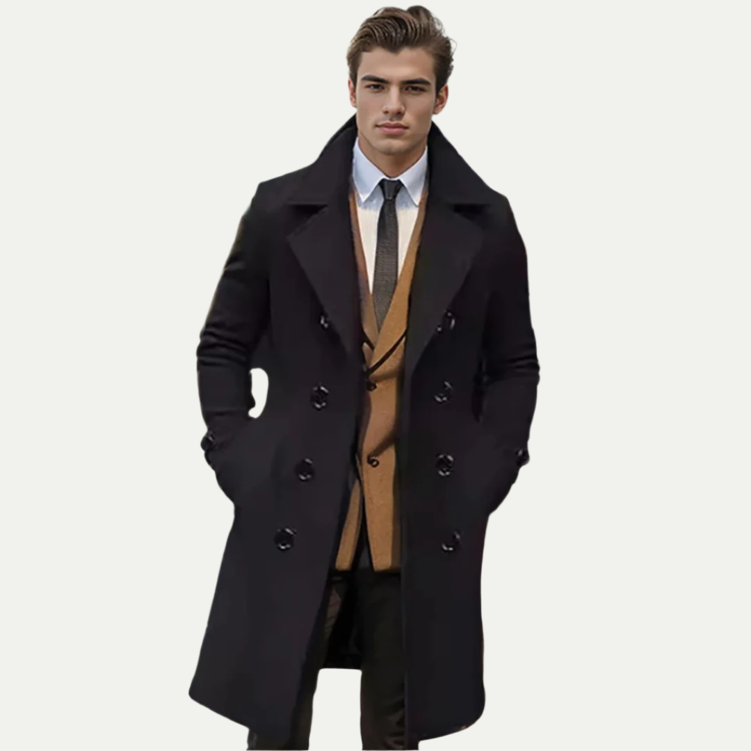 VogeLuxe | Men’s Double-Breasted Wool Overcoat 2