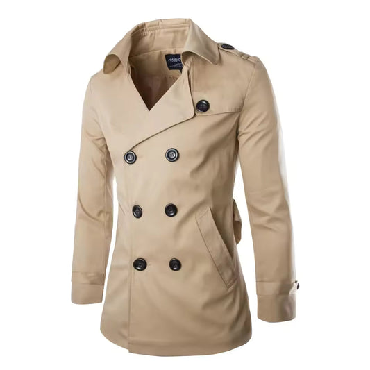 VogeLuxe | Men’s Double Breasted Trench Coat 0