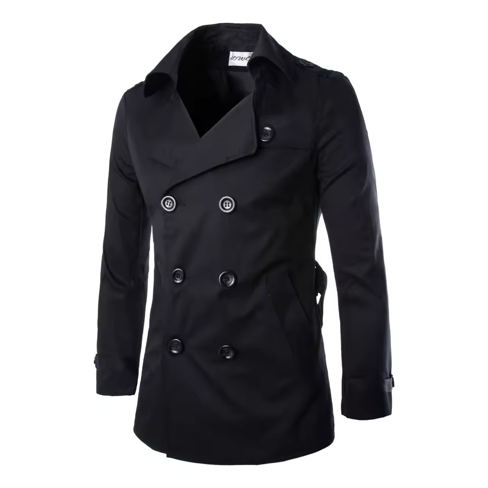 VogeLuxe | Men’s Double Breasted Trench Coat 1