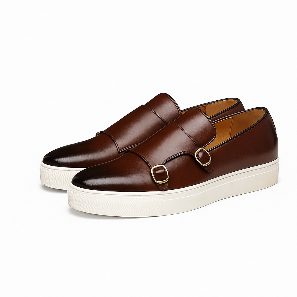 VogeLuxe | Men’s Double Buckle Leather Loafers 0
