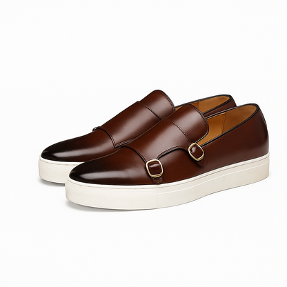 VogeLuxe | Men’s Double Buckle Leather Loafers 0