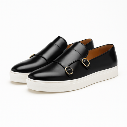 VogeLuxe | Men’s Double Buckle Leather Loafers 3