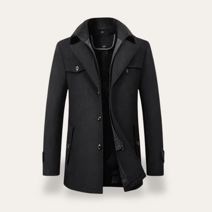 VogeLuxe | Men’s Double Collar Short Trench Coat 0