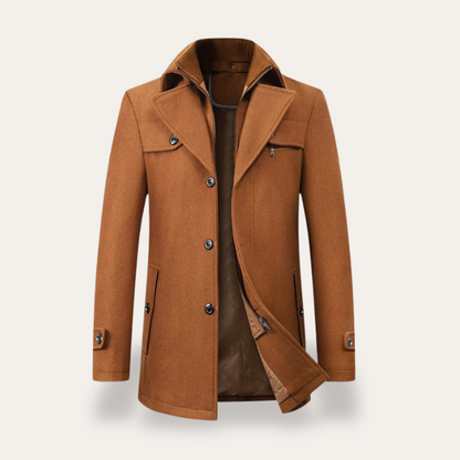 VogeLuxe | Men’s Double Collar Short Trench Coat 5