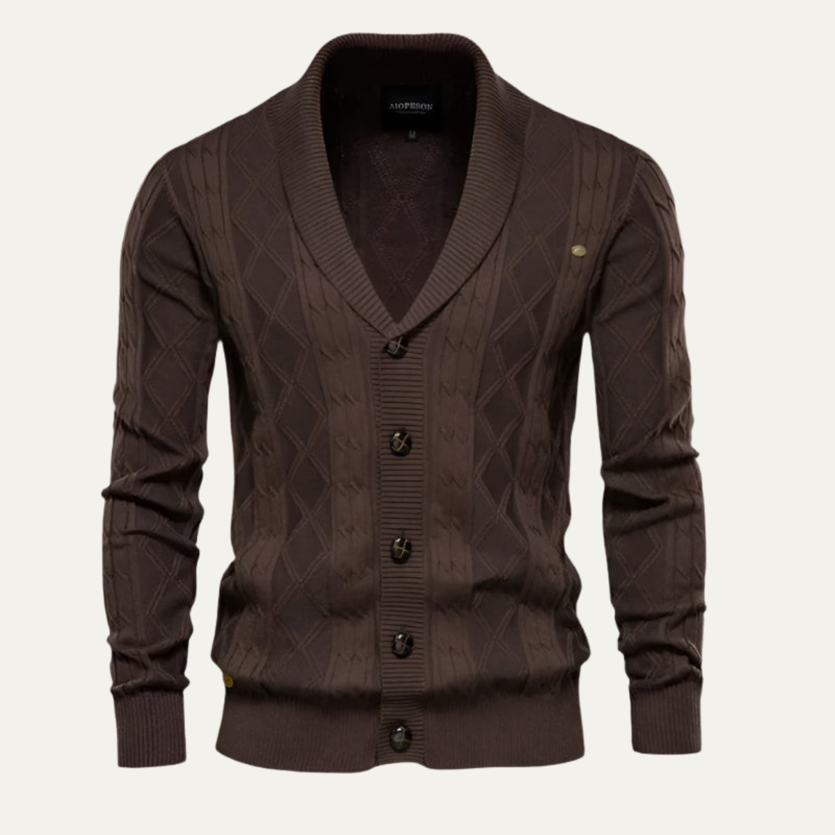 VogeLuxe | Men’s Elegant Cable-Knit Cardigan 0
