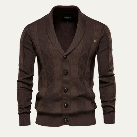 VogeLuxe | Men’s Elegant Cable-Knit Cardigan 0