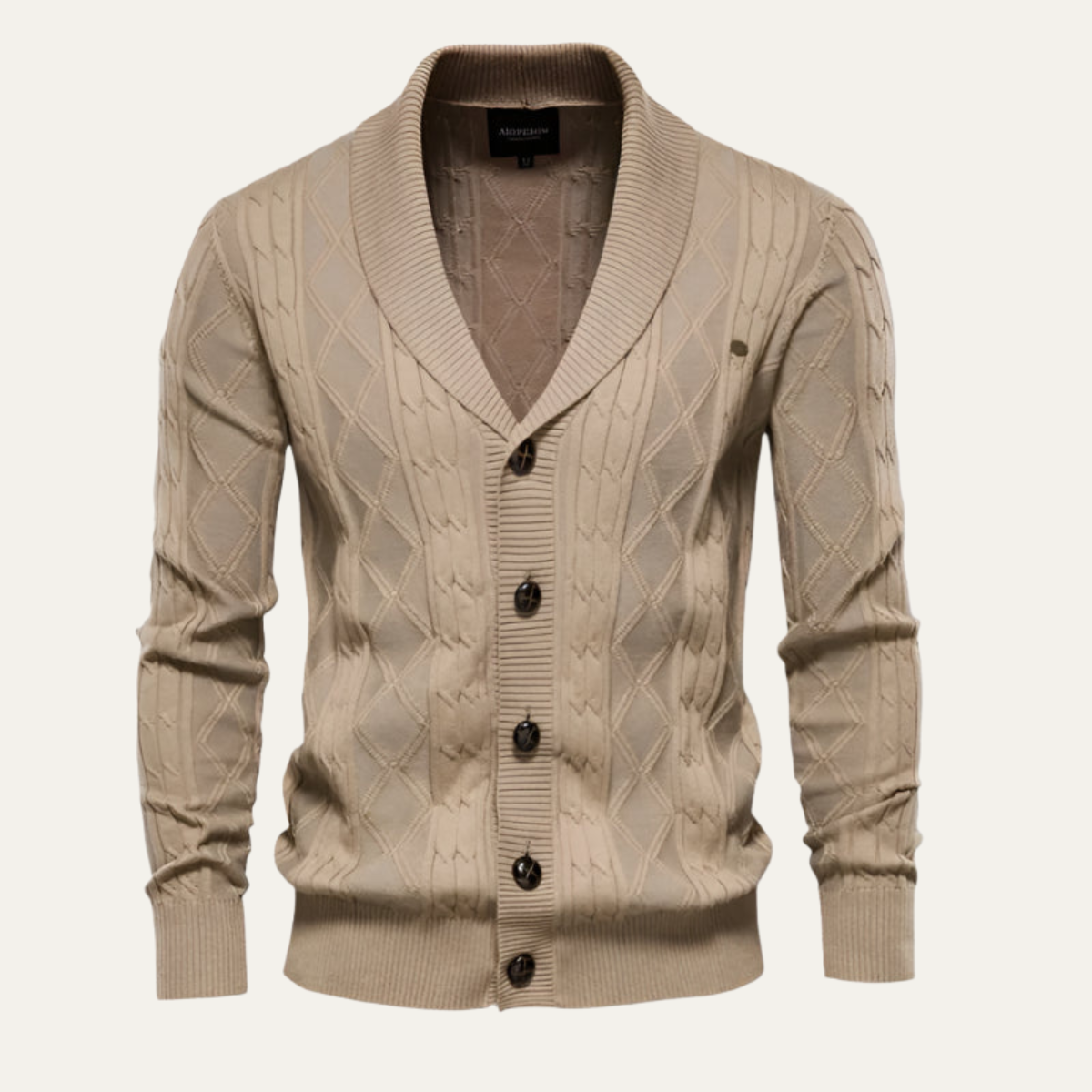 VogeLuxe | Men’s Elegant Cable-Knit Cardigan 1