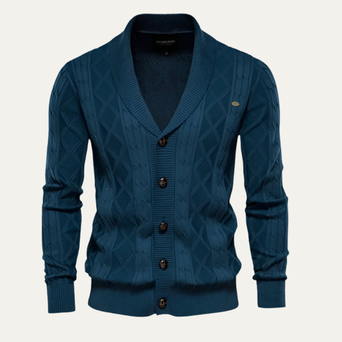 VogeLuxe | Men’s Elegant Cable-Knit Cardigan 2