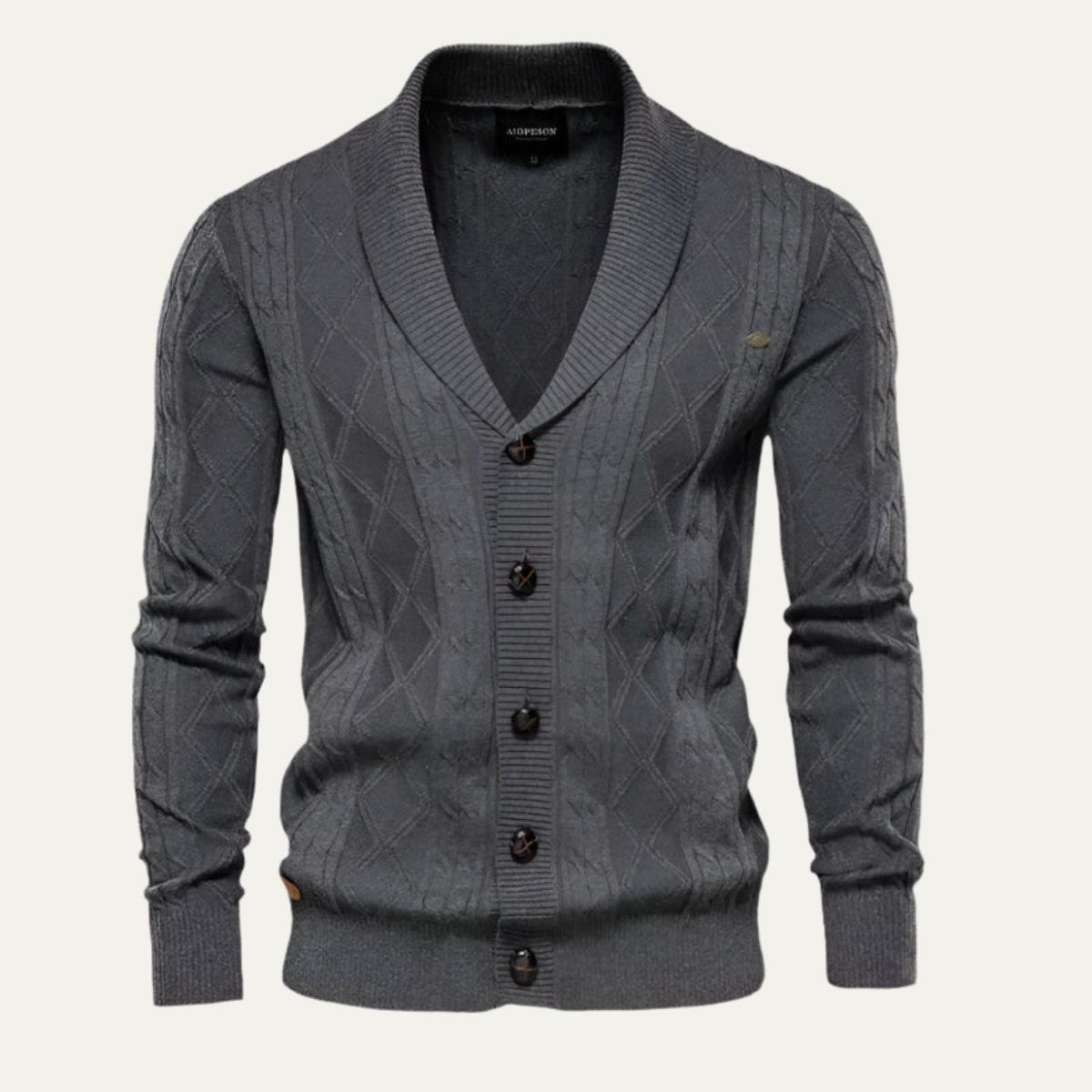 VogeLuxe | Men’s Elegant Cable-Knit Cardigan 4