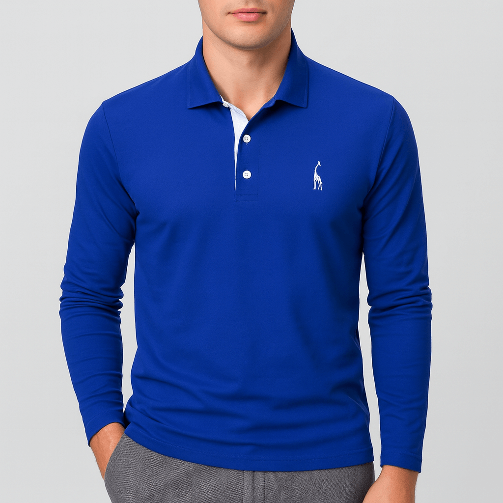 VogeLuxe | Men’s Embroidered Long Sleeve Polo Shirt 3