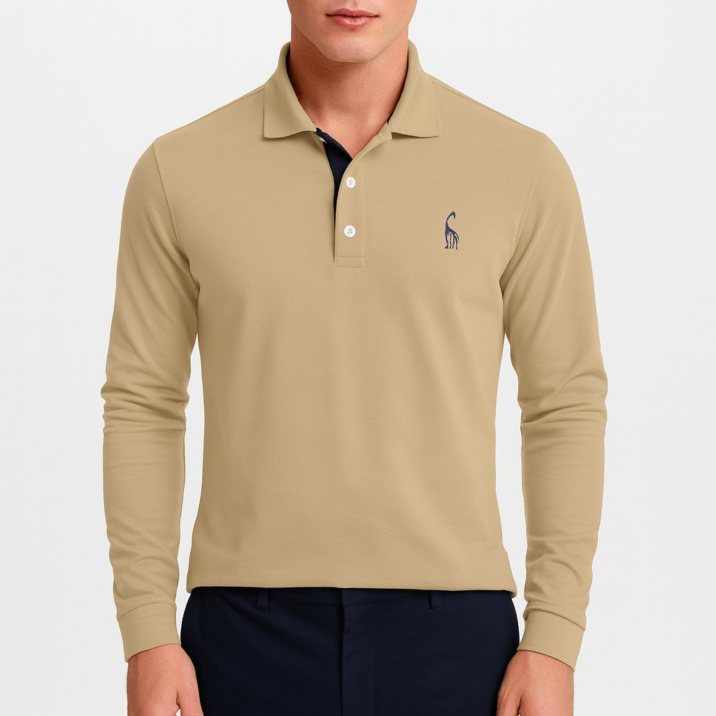 VogeLuxe | Men’s Embroidered Long Sleeve Polo Shirt 5