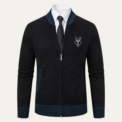 VogeLuxe | Men’s Embroidered Zip-Up Sweater 7