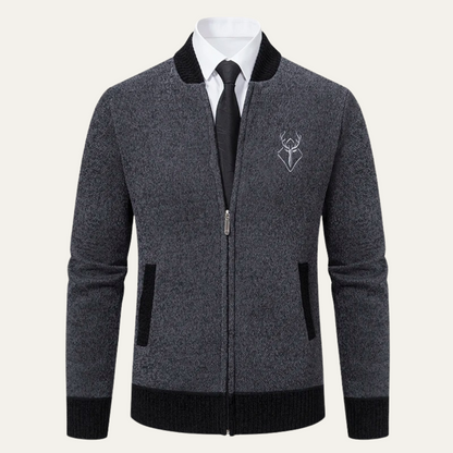 VogeLuxe | Men’s Embroidered Zip-Up Sweater 8