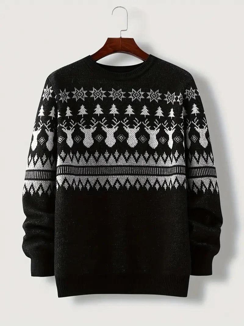 VogeLuxe | Men’s Fair Isle Reindeer Winter Knit Sweater 0