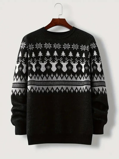 VogeLuxe | Men’s Fair Isle Reindeer Winter Knit Sweater 0