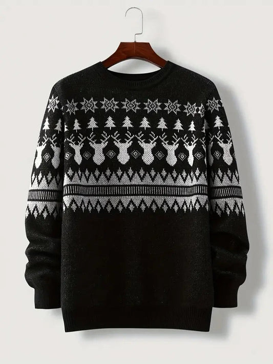 VogeLuxe | Men’s Fair Isle Reindeer Winter Knit Sweater 0