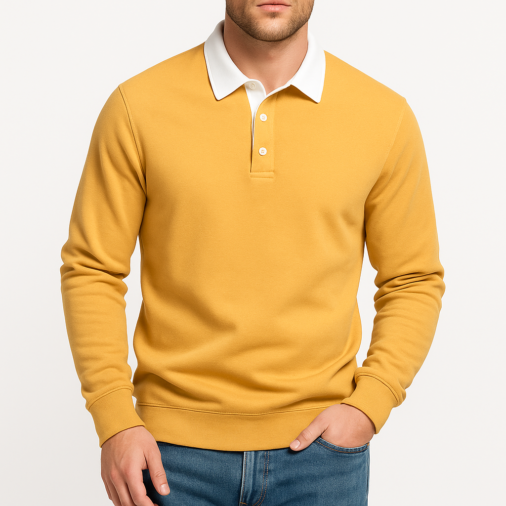 VogeLuxe | Men’s Fashion Polo Neck Sweatshirt 1