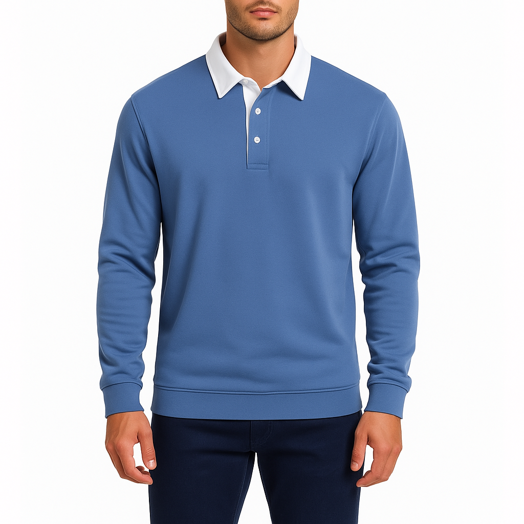 VogeLuxe | Men’s Fashion Polo Neck Sweatshirt 2