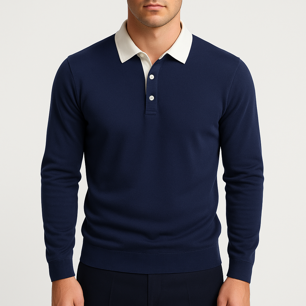VogeLuxe | Men’s Fashion Polo Neck Sweatshirt 4