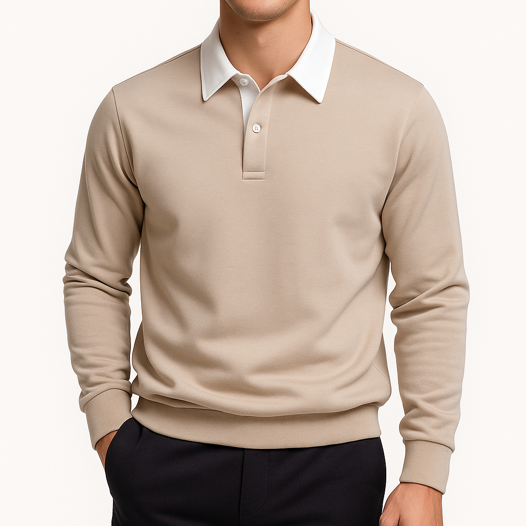 VogeLuxe | Men’s Fashion Polo Neck Sweatshirt 5