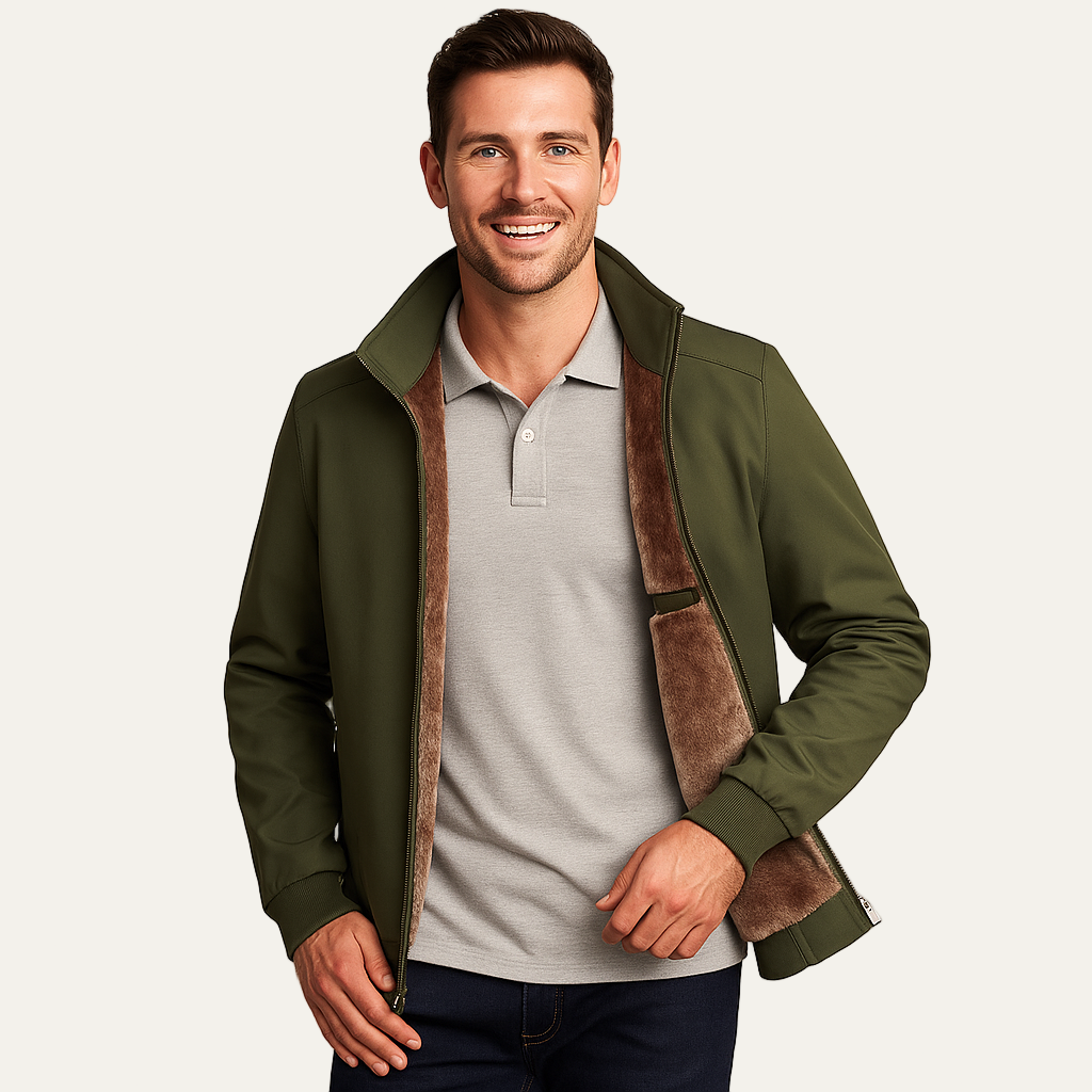 VogeLuxe | Men’s Faux Fur Lined Winter Bomber Jacket 1