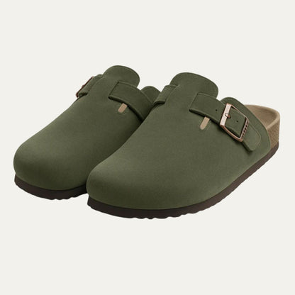 VogeLuxe | Men’s Faux Suede Clogs with Adjustable Strap 1