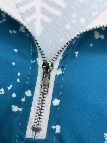 VogeLuxe | Men’s Festive Gnome Quarter-Zip Christmas Polo 6