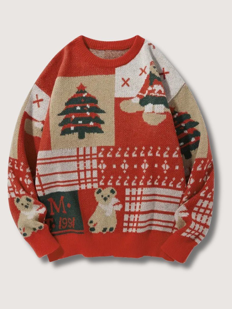 VogeLuxe | Men’s Festive Patchwork Christmas Sweater 0