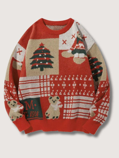 VogeLuxe | Men’s Festive Patchwork Christmas Sweater 0