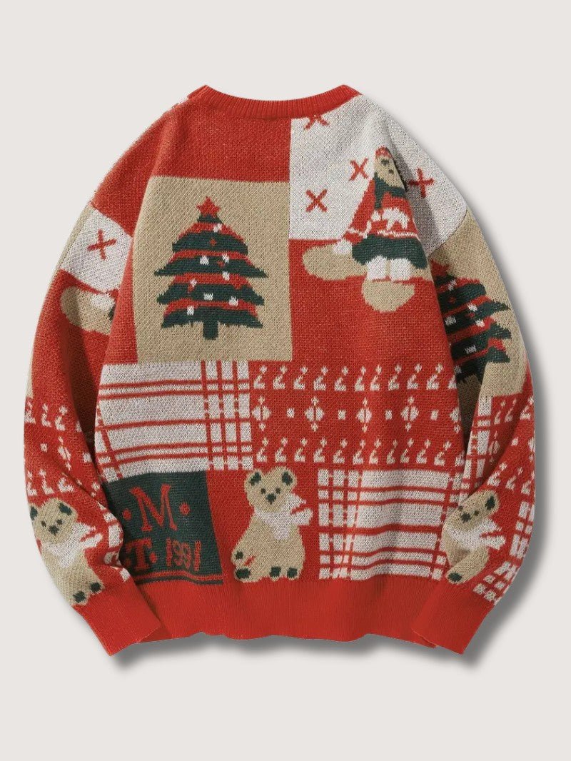 VogeLuxe | Men’s Festive Patchwork Christmas Sweater 1