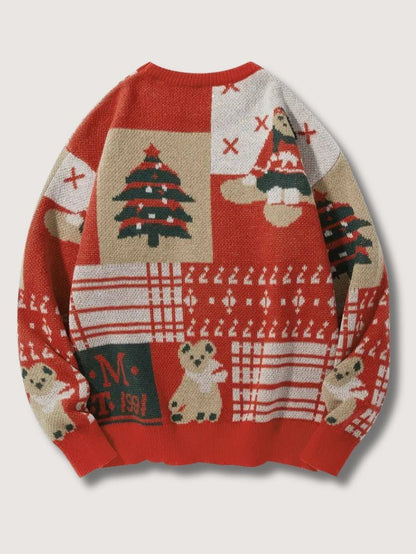 VogeLuxe | Men’s Festive Patchwork Christmas Sweater 1