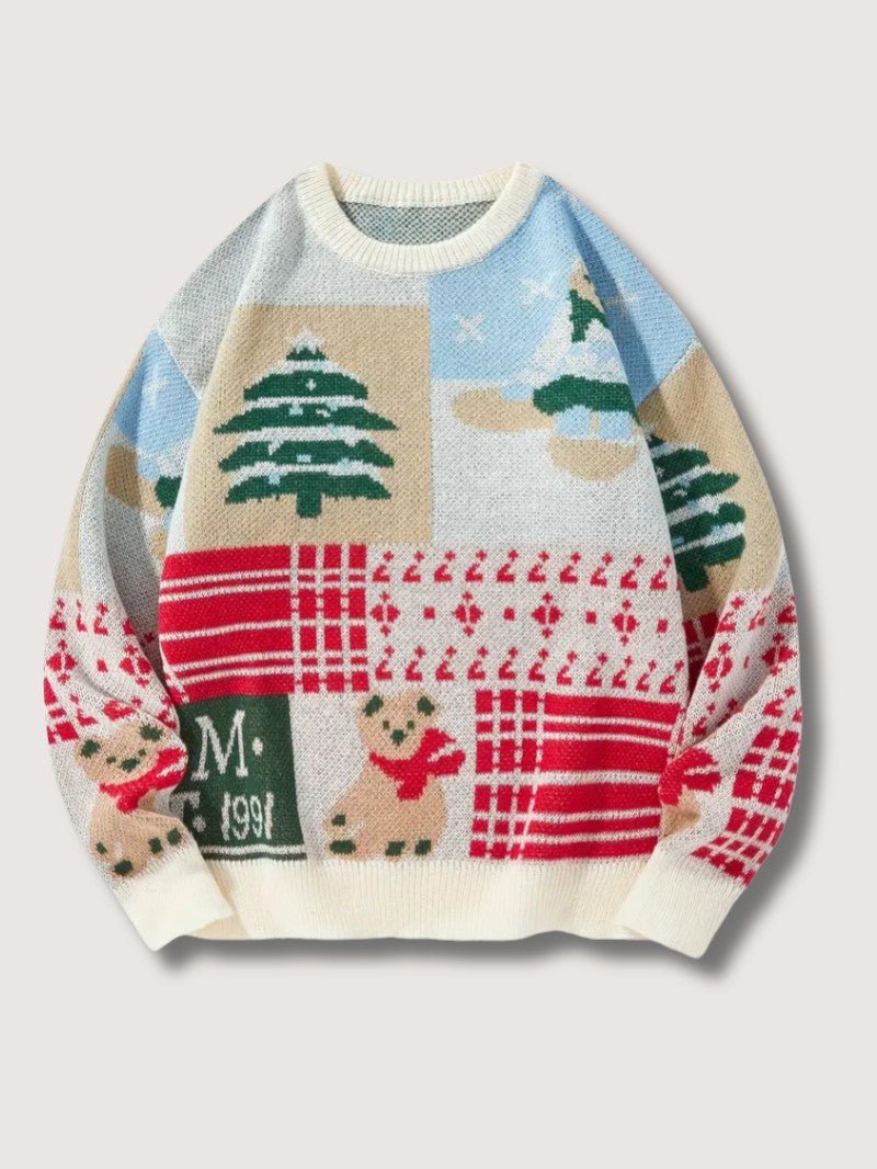 VogeLuxe | Men’s Festive Patchwork Christmas Sweater 10