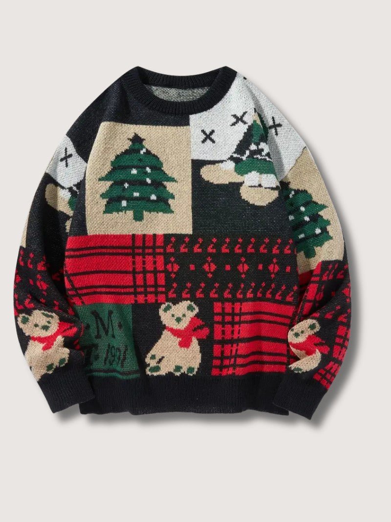 VogeLuxe | Men’s Festive Patchwork Christmas Sweater 9