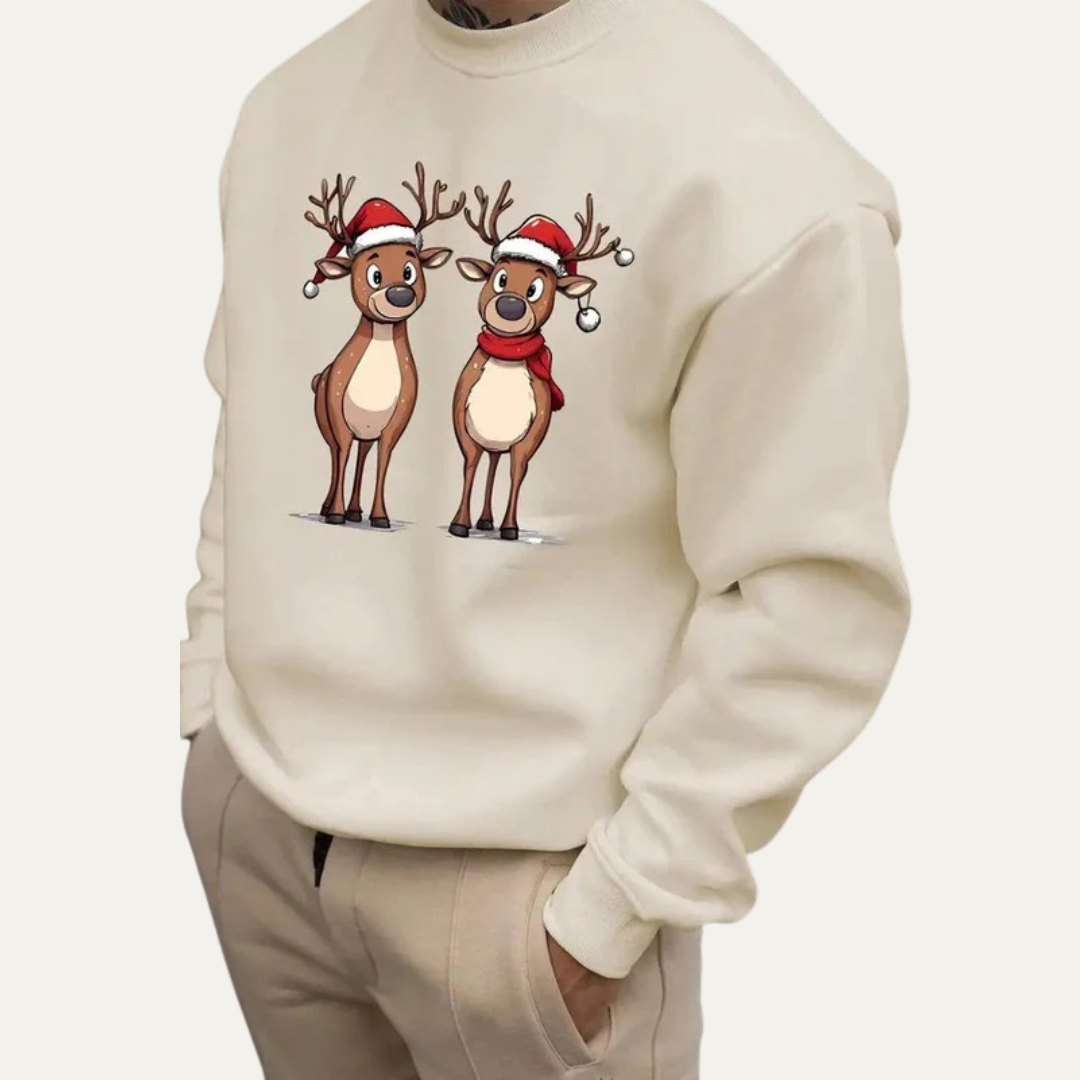 VogeLuxe | Men’s Festive Reindeer Christmas Sweatshirt 0
