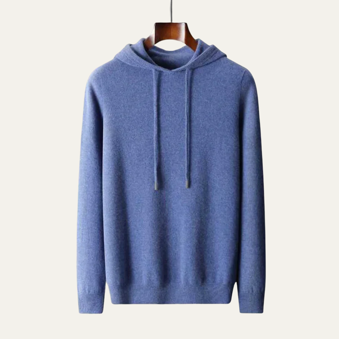 VogeLuxe | Men’s Fine-Knit Hoodie Sweater 1